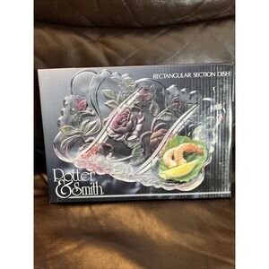 Potter & Smith Serving Dish Rectangular Section Floral,‎ Glass 9X 13